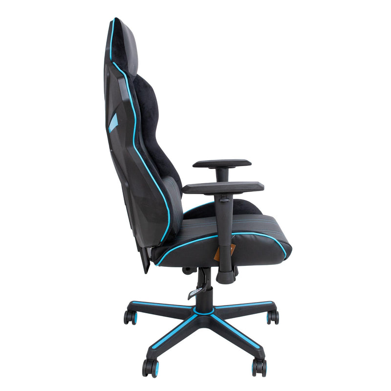 Master 1 pelituoli musta ja turkoosi väritys ergonominen muotoilu