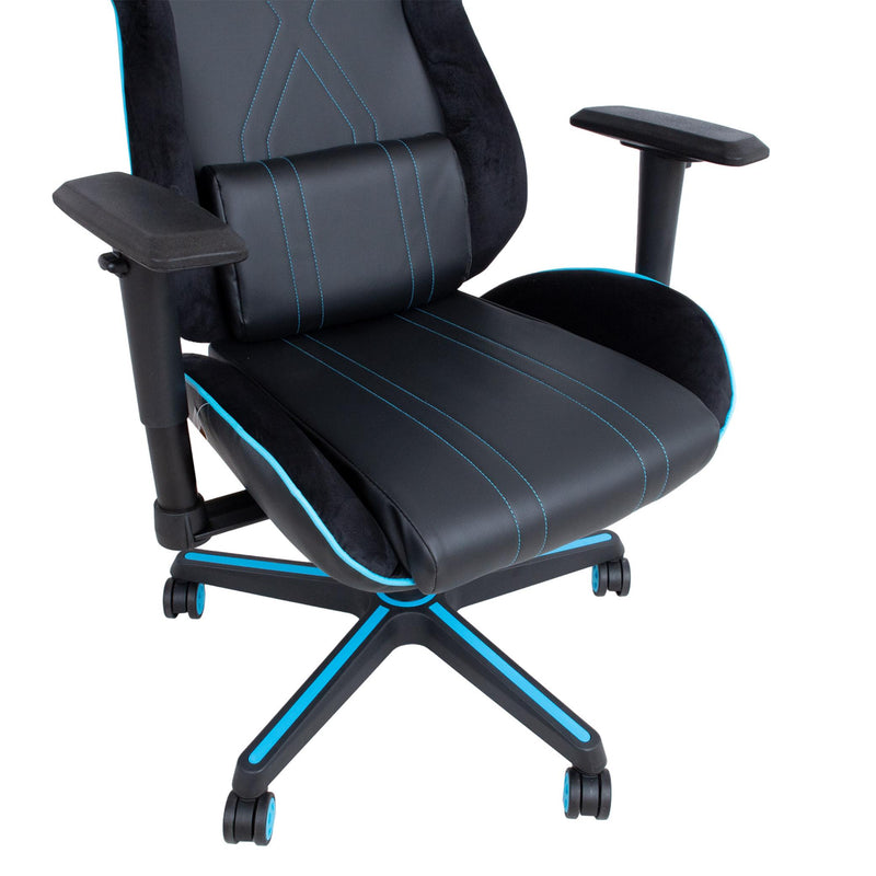 Master 1 pelituoli musta ja turkoosi väritys ergonominen muotoilu