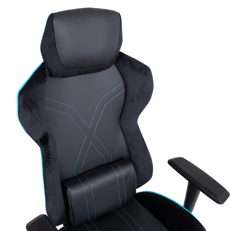 Master 1 pelituoli musta ja turkoosi väritys ergonominen muotoilu