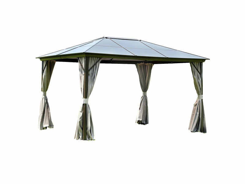 Sunset Paviljonki II kovakattoinen paviljonki ruskea taupe 3x4 m