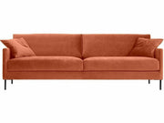 OLO Robin 3-istuttava sohva vaaleanpunainen persikka kangas skandinaavinen design