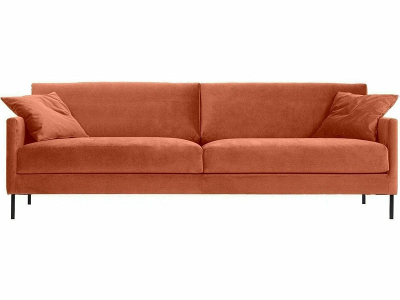 OLO Robin 3-istuttava sohva vaaleanpunainen persikka kangas skandinaavinen design