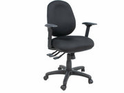 Saga työ- ja koulutuoli musta kangasverhoilu ergonominen muotoilu