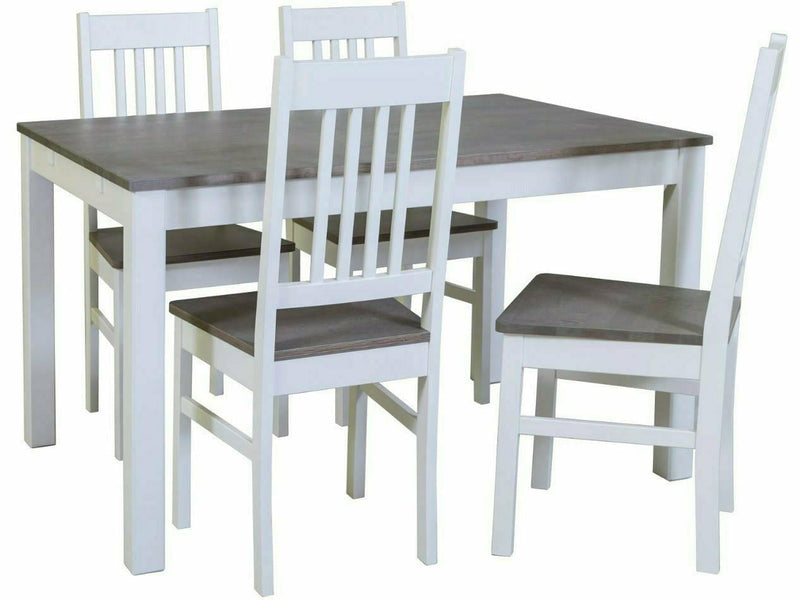 MAKU Anis 4 ruokailuryhmä valkoinen ja harmaa moderni design