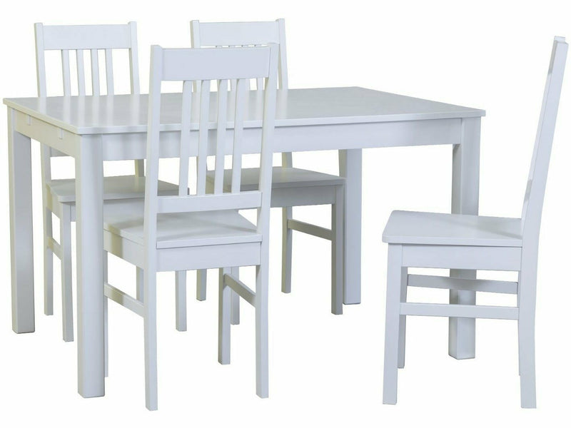 MAKU Anis 4 ruokailuryhmä valkoinen ja harmaa moderni design