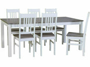 MAKU Anis 6 ruokailuryhmä valkoinen ja harmaa moderni design