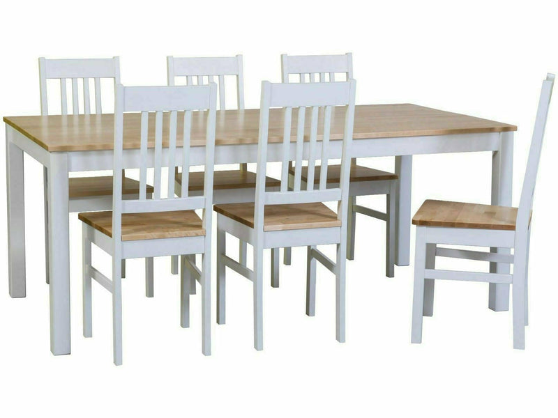 MAKU Anis 6 ruokailuryhmä valkoinen ja harmaa moderni design