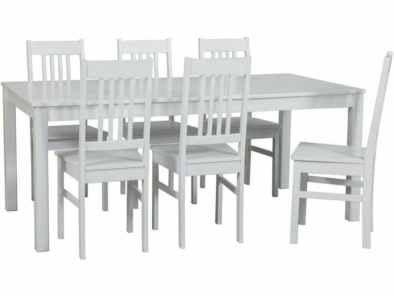 MAKU Anis 6 ruokailuryhmä valkoinen ja harmaa moderni design