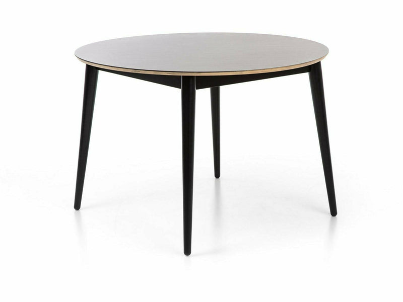 MAKU Kiwi pyöreä ruokapöytä 110 cm musta metallijalat ja pyöreä kansi