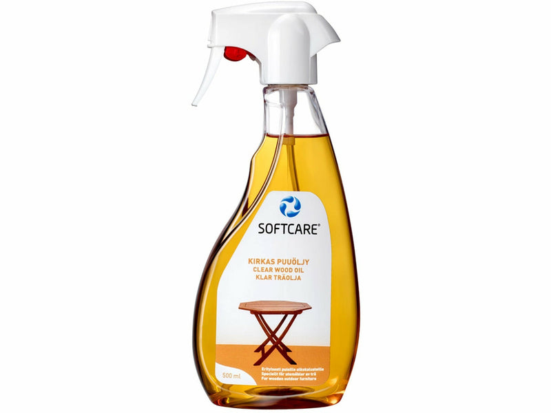 Kirkas puuöljy 500 ml hoitotuote kirkas neste pullossa