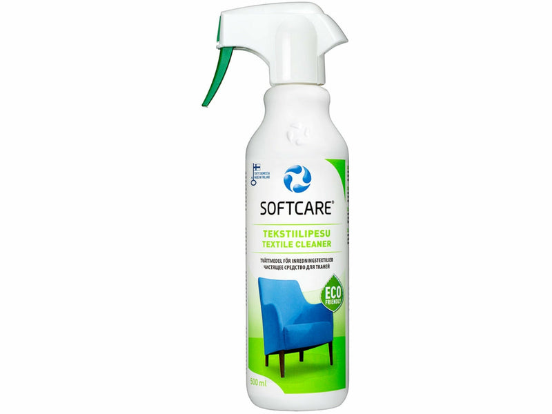 Tekstiilipesuaine 500 ml hoitotuote valkoinen pullo sinisellä etiketillä
