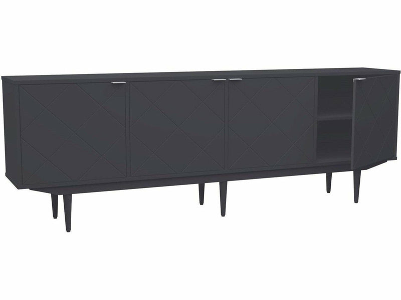 Future senkki leveä neljän ovellinen säilytyskaappi tummanharmaa moderni design