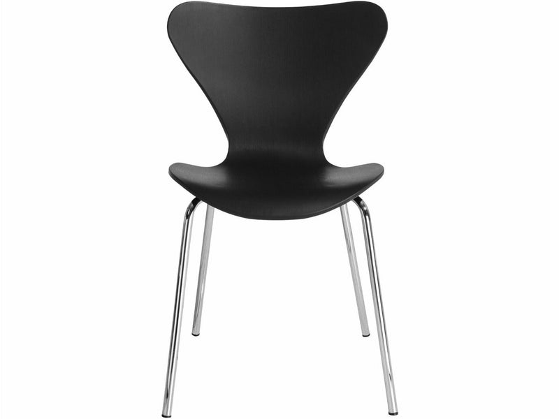 MAKU Wawe ruokapöydän tuoli musta muotoiltu selkänoja