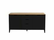 Aalto senkki 3 laatikkoa 2 ovea tammi kansi musta runko