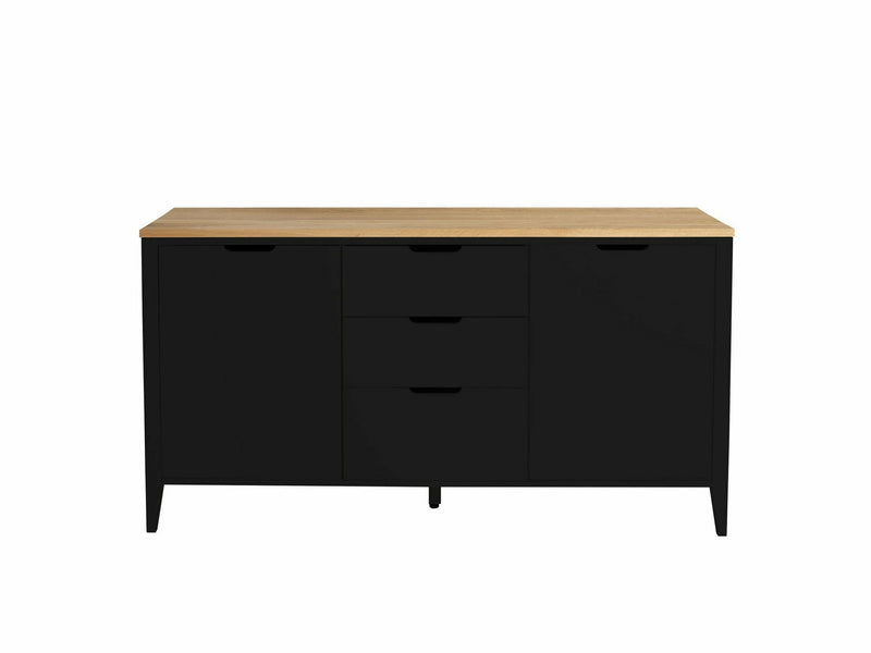 Aalto senkki 3 laatikkoa 2 ovea tammi kansi musta runko