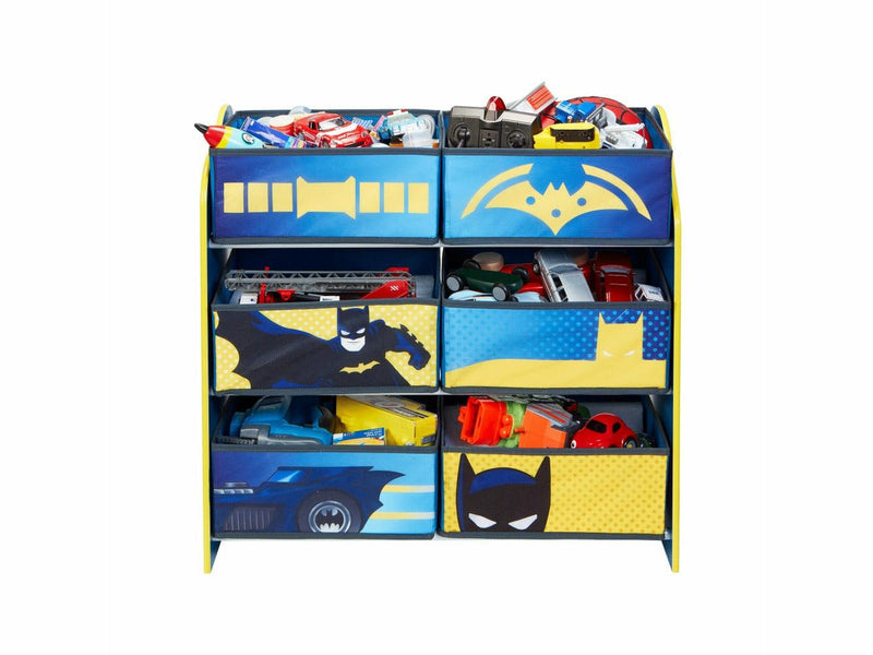Batman lasten lelulaatikosto 6 laatikkoa sininen ja keltainen muovi