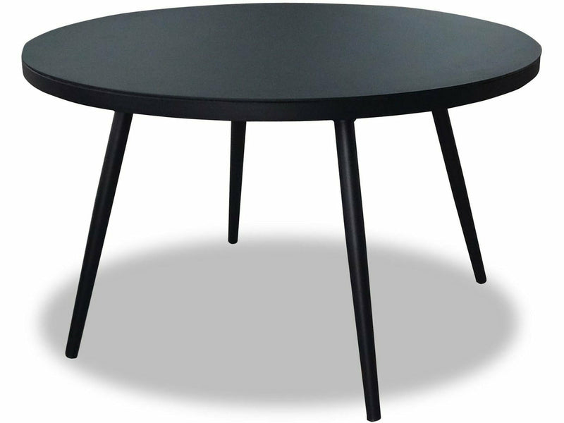 Garden Pro pyöreä pihapöytä 125 cm musta metallirunko