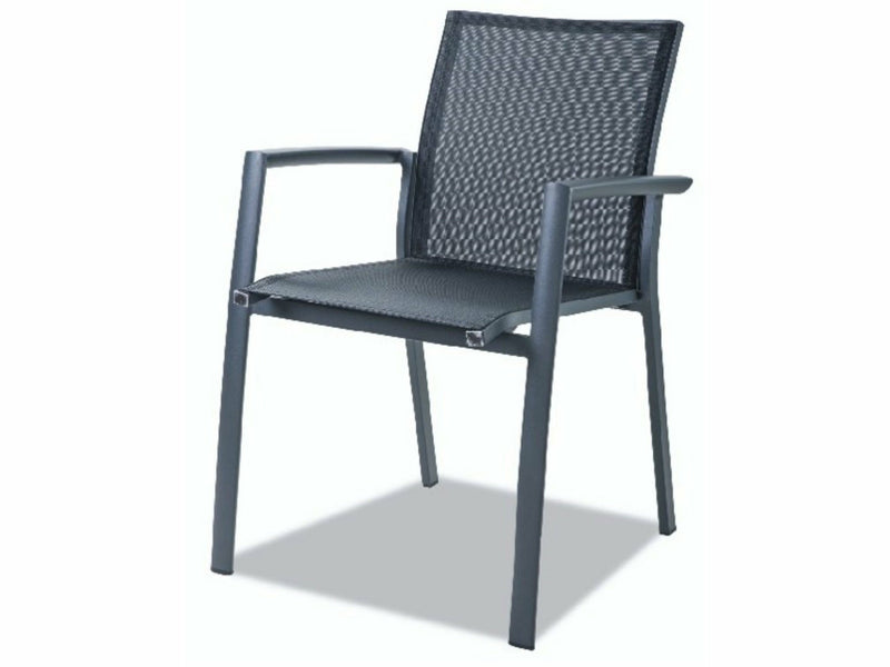 Garden Pro tuoli pihatuoli musta metallirunko ulkokäyttöön